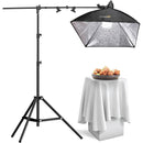 Soft Box Lighting kit with Overhead Boom arm and Led Bulb