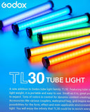 Godox TL30 - K2  Two RGB LED Tube Light ( 2 X Tube Light Kit)