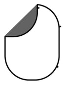 Collapsible Backdrop White & Grey , Reversible Background 5'x7' / 150 X 200 CM