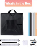 Vista Photo Studio Box Large 24"*24" for Product Shooting With 2 Strips of Bi-Color Dimable Leds, Foldable with 5 Backdrops