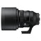 Black camera lens on a white background