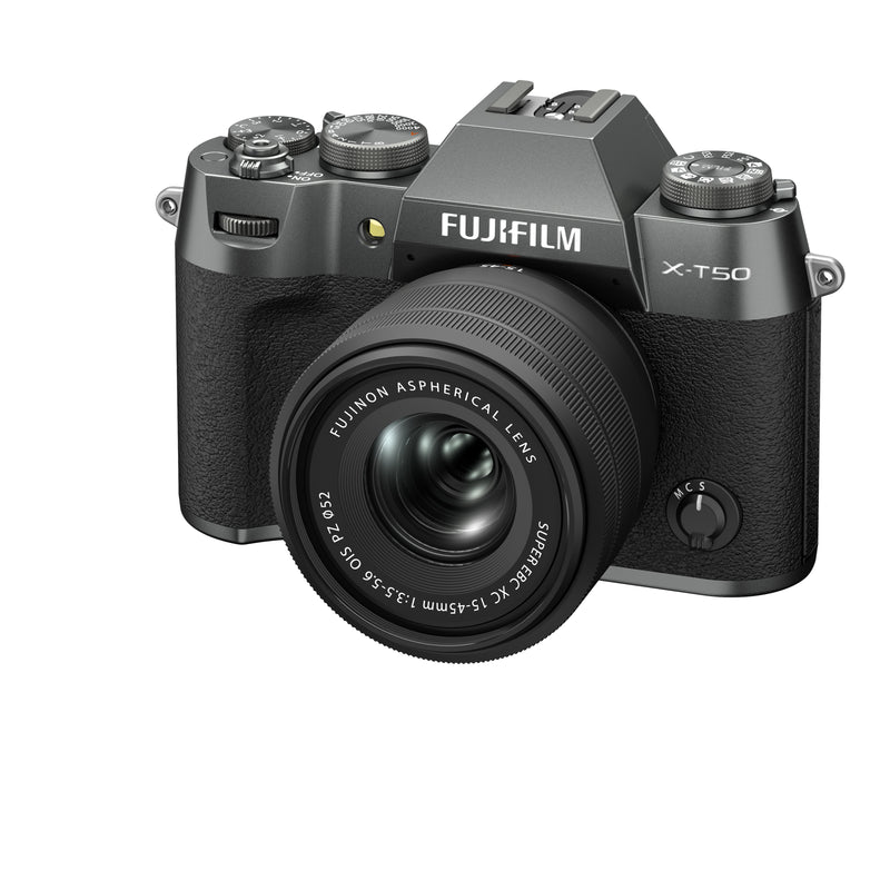 Fujifilm X-T50 Body, w/ XC15-45mmF3.5-5.6 OIS PZ Lens Kit, Charcoal Silver