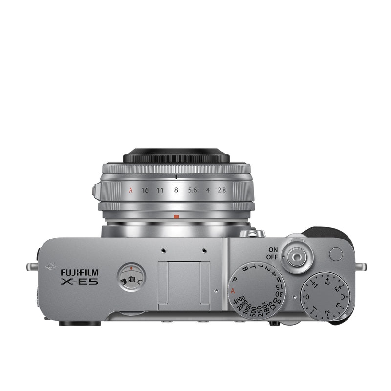 FUJIFILM X-E5 Mirrorless Camera Body, Silver with XF23mmF2.8 Lens Kit