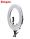 Simpex 18" Ring Light Dual-Color Dimmer Control with 6.5ft Stand, Bag, Phone Holder