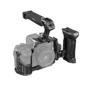 Sony A7V mounted in SmallRig Rhinoceros cage showing carbon fibe