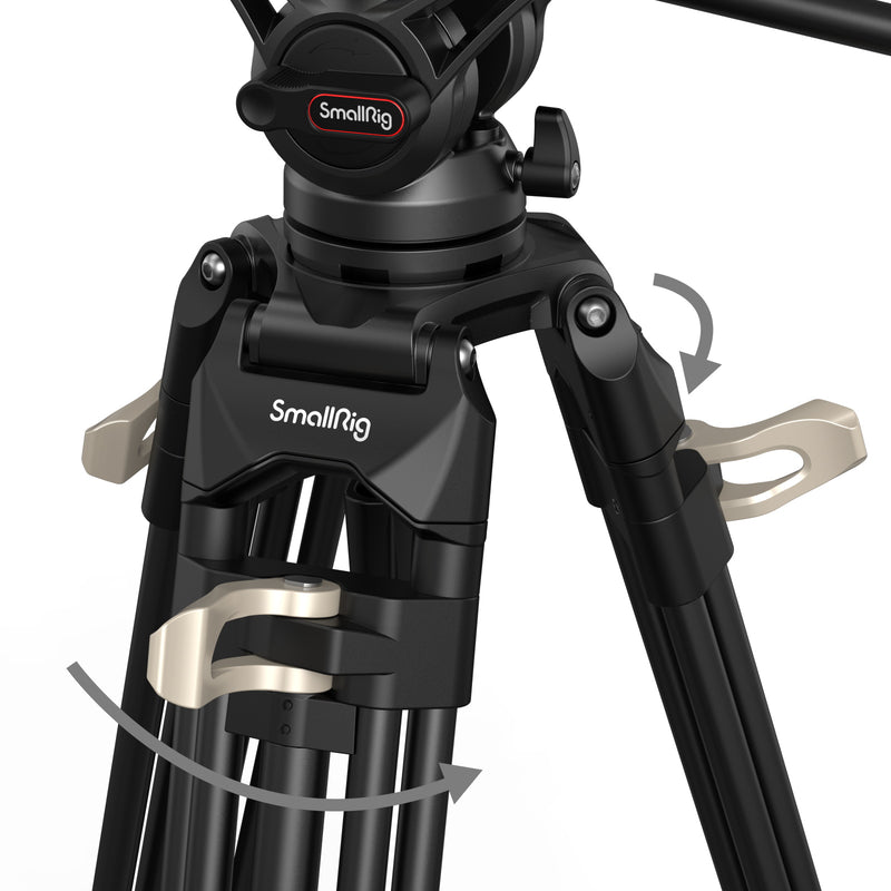 SmallRig AD-01 Professional Heavy-Duty Aluminum DV Tripod with Fluid Video Head
