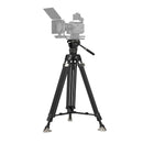 All-terrain tripod feet with interchangeable rubber pads and stainless steel spikes for stability