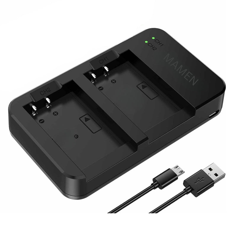 Mamen Dual USB Camera Battery Charger with LED Status Indicator