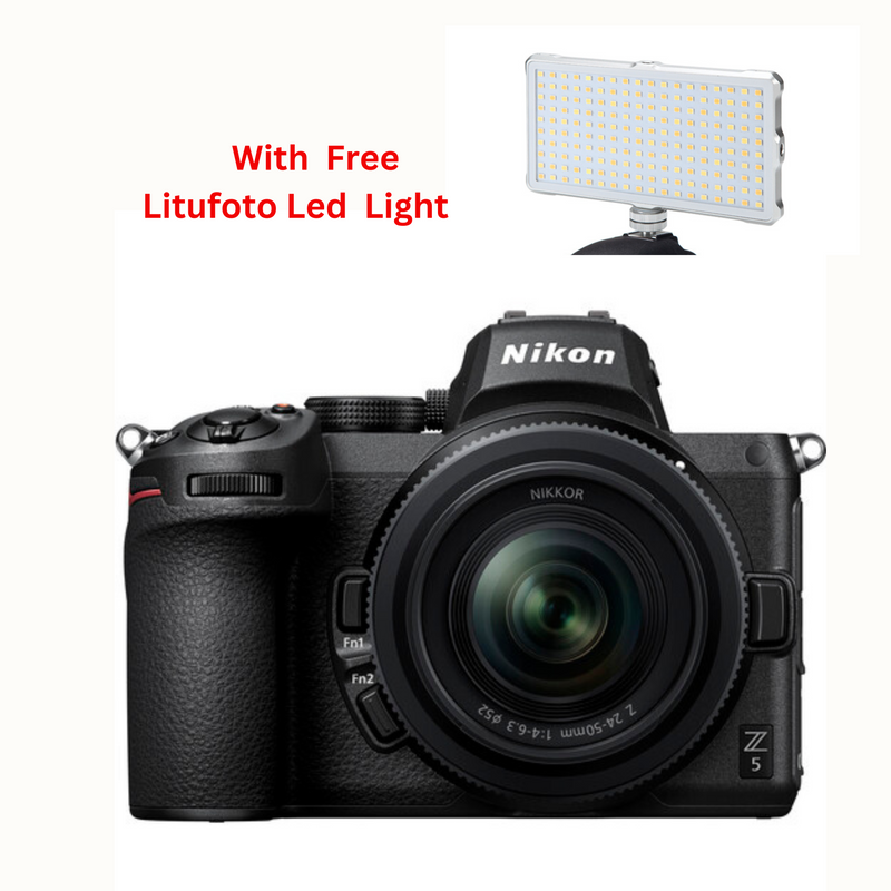 Nikon Z5 Mirrorless Camera with 24-50mm Lens KIT With Litufoto Bi-Color Led Light