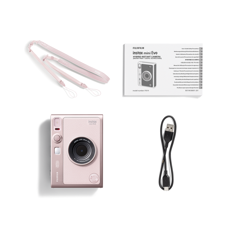 FUJIFILM INSTAX MINI Evo Hybrid Instant Camera - Gentle Rose