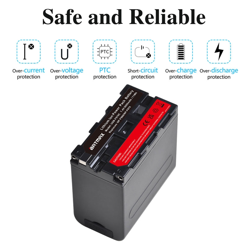 Batmax  NP-F970C with USB-C Direct Charging Port with Led Indicatore