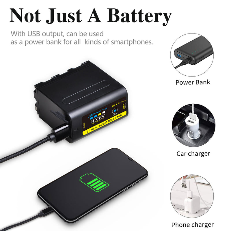 Batmax  NP-F970C with USB-C Direct Charging Port with Led Indicatore