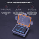 Transparent plastic protective storage box housing the KingMa NP-W126 camera battery from Best Camera Store.