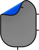 Collapsible Backdrop Grey / Blue , Reversible Background 5'x7' / 150 X 200 CM