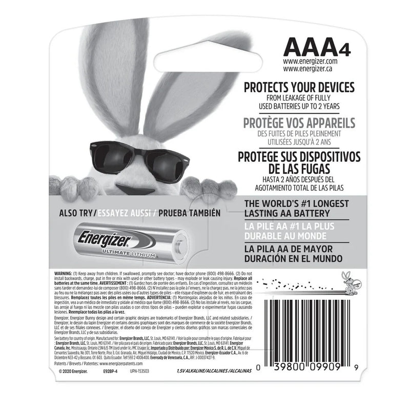 Energizer MAX AAA Battery - 4 Pack