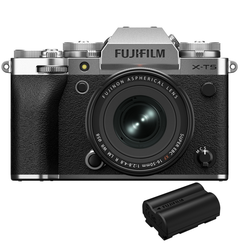 Fujifilm X-T5 w/ XF16-50mm F2.8-4.8 R LM WR Silver + Free NP-W235 Battery