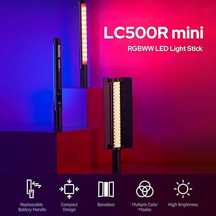 Godox LC500R Mini RGB LED Light Stick (Black, 18")