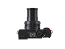 Top-down view of Panasonic Lumix L10 showing top dials and extended zoom lens at Best Camera Store