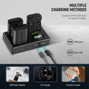 NEEWER 3 Pack 2200mAh LP-E6P/LP-E6NH Replacement Batteries For Canon with 3 way Charger