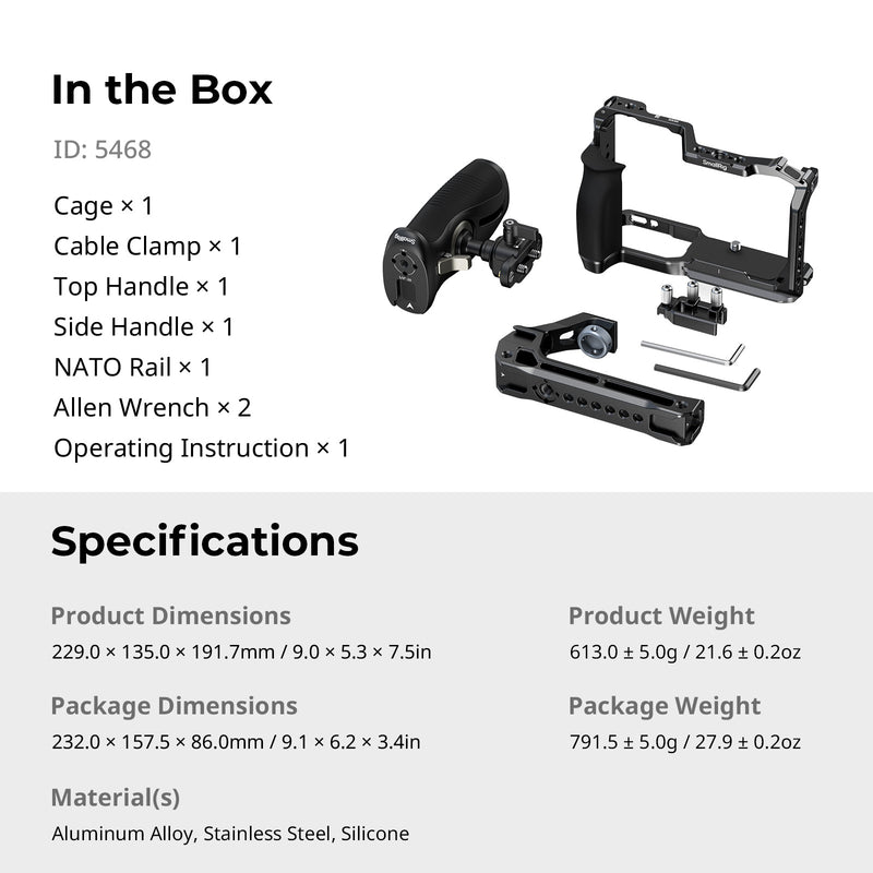 SmallRig Cage Kit for Nikon ZR - Advance Cage Kit with Top and Side Handles