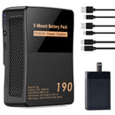 Batmax PD-190 V-Mount Battery Kit with 65W GaN Fast Charger and Cables (190Wh)
