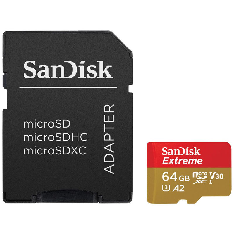 Sandisk Extreme MicroSDXC 64GB 170MB/s V30 A2 With SD card Adatpter