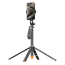 Detailed feature diagram of VIP T04 quadpod showing 4-axis rotation, metal arms, and remote control - Best Camera Store