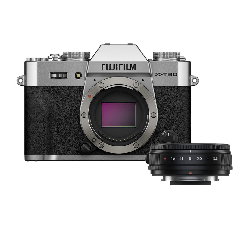 Fujifilm X-T30 III w/ XF23mm F2.8 Pancake Silver Body - Black Lens  Bundle