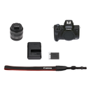 Complete open box Canon EOS M50 Mark II kit with lens, battery, charger, and strap at Best Camera Store