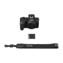 Canon EOS R8 Mark II body shown with included battery and neck strap at Best Camera Store