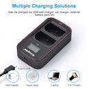 Side view diagram highlighting the multi-input Type-C interface on the Canon LP-E6 series battery charger by KingMa at Best Camera Store.