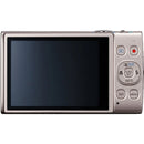 Rear view showcasing the large 3.0-inch LCD screen and control buttons of the silver Canon ELPH 360 HS camera at best camera store