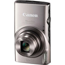 Vertical view highlighting the ultra-slim housing and 12x optical zoom lens of the Canon PowerShot ELPH 360 HS A in silver at best camera store