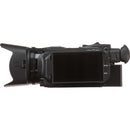 Canon VIXIA HF G70 camcorder with side panel open revealing the dual SD memory card slots at Best Cameras Store