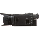 Right side view of the Canon VIXIA HF G70 4K camcorder featuring the ergonomic padded hand grip at Best Cameras Store