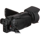 Canon VIXIA HF G70 camcorder being used for UVC live streaming over USB-C interface