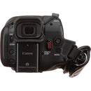Top down layout view showing the zoom rocker, hot shoe mount, and buttons on the Canon VIXIA HF G70 from Best Cameras Store