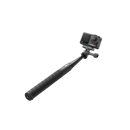The DJI Osmo Action 4 camera securely mounted onto the 1.5 meter extendable selfie extension rod handle.