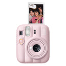 Front view of the Fujifilm instax mini 13 instant camera in Candy Pink with metallic silver logo.