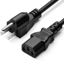 Close-up of the Godox 5m power cable showing the USA 3-prong wall plug and the IEC C13 light connector.
