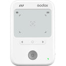 Front view of the white Godox C100 mini digital camera, showcasing its distinctive transparent optical viewfinder and simple, button-based controls. Available at Best Camera Store.
