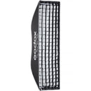 Professional 12x48 inch stripbox with included honeycomb grid for spill control.