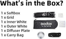 Umbrella-style easy open mechanism on Godox UL-BOX softbox-What' included