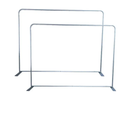 Two Vista 8x8 ft Pro aluminum backdrop stands lined up to showcase the sturdy 32mm rounded-corner frame construction available at Best Camera Store.