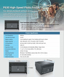 Product specification sheet and dimension measurements for the HiTi P630A professional dye sub digital photobooth printer from Best Camera Store.