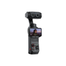 Angled view of Insta360 Luna Ultra Cosmic Black dual Leica lens pocket camera
