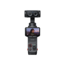 Insta360 Luna Ultra 8K Pocket Gimbal Camera in Cosmic Black showing 2-inch OLED touchscreen display