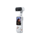 Angled view of Insta360 Luna Ultra Stellar White handheld 8K gimbal camera