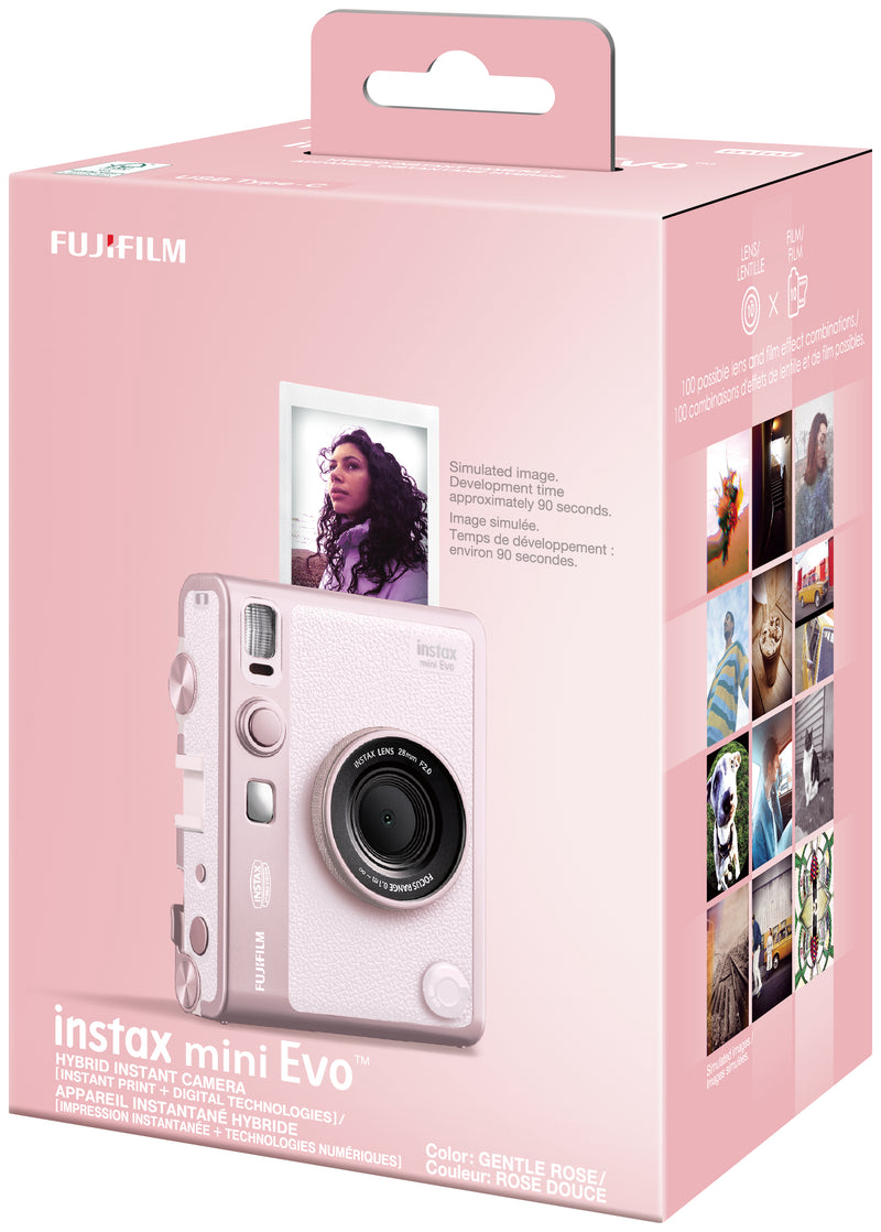 FUJIFILM INSTAX MINI Evo Hybrid Instant Camera - Gentle Rose