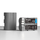 KingMa EN-EL3E 1600mAh lithium-ion replacement battery for Nikon showing vertical and horizontally from Best Camera Store.